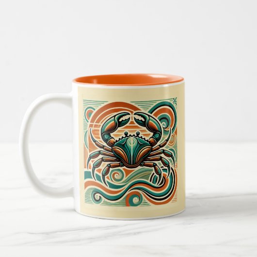 Cancer Zodiac Coffee Mok Retro Design (Links)