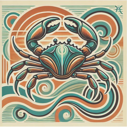 Cancer Zodiac Custom-Cut Vinyl Sticker (Voorkant)