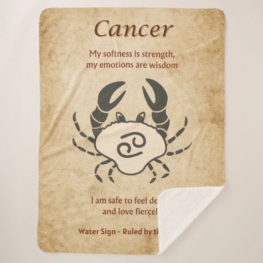 Cancer Zodiac Design with Intuitive Affirmations Sherpa Deken (Voorkant)