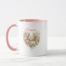Cancer Zodiac Floral Heart Mug – Romantic Astrolog Mok