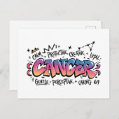 Cancer Zodiac Graffiti   Briefkaart (Voorkant / Achterkant)