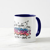 Cancer Zodiac Graffiti Mok (Voorkant rechts)