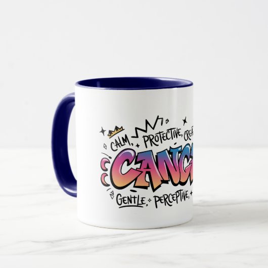 Cancer Zodiac Graffiti Mok (Voorkant links)