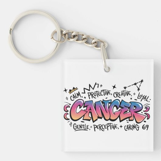 Cancer Zodiac Graffiti  Sleutelhanger (voorkant)