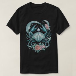 Cancer Zodiac – Mystieke Kreeft met Parel & Rozen T-shirt
