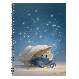 Cancer Zodiac Notitieboek - Schattigee hemelkrab