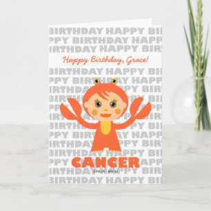 Cancer Zodiac Sign Birthday Kaart