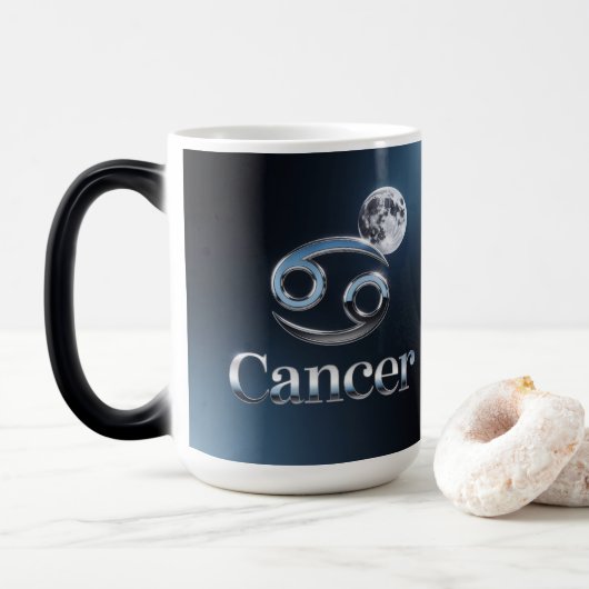 Cancer Zodiac Sign Glyph Moon Morphing Mug Magische Mok (Met donut)