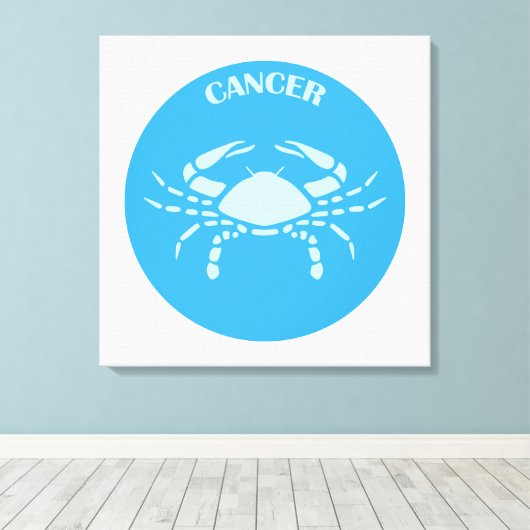 Cancer, Zodiac Sign, Horoscope, Astrology Canvas Afdruk (Insitu (Houten vloer))