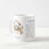 Cancer Zodiac Sign Horoscope Personalized Gift Koffiemok (Voorkant links)