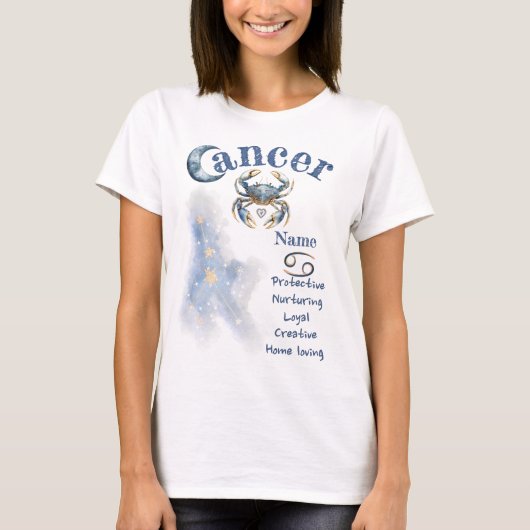 Cancer Zodiac Sign T-shirt *1 (Voorkant)