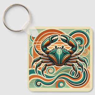 Cancer Zodiac Sleutelhanger Retro Design