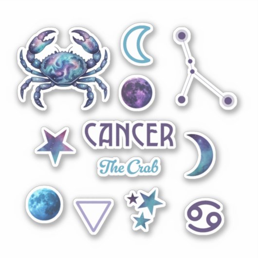 Cancer Zodiac Sticker Collection (Voorkant)