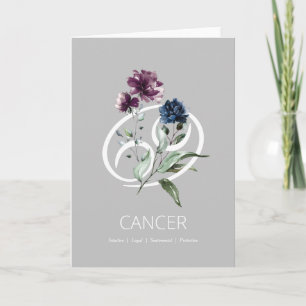 Cancer Zodiac Symbol Birthday Card Kaart