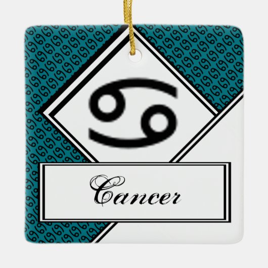 Cancer Zodiac Symbol Standard by Kenneth Yoncich Keramisch Ornament (Voorkant)