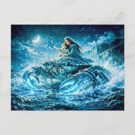 Cancer Zodiac with Mother and Child Reaching for t Briefkaart