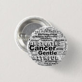 Cancer Zodiac Word Cloud Inspiration Button (Voorkant /achterkant)