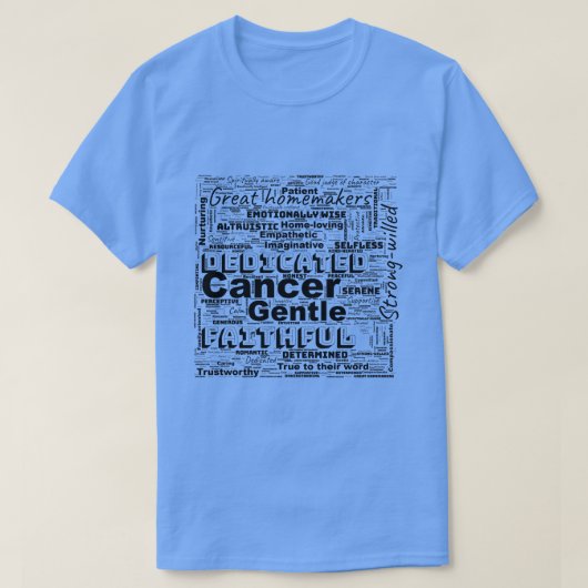 Cancer Zodiac Word Cloud Inspiration Mannen T-shir T-shirt (Design voorkant)