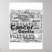 Cancer Zodiac Word Cloud Inspiration Poster (Voorkant)