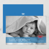 Cancerian the Crab Photo Birth Announcement Kaart (Voorkant / Achterkant)