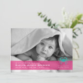 Cancerian the Crab Photo Birth Announcement Kaart (Staand voorkant)