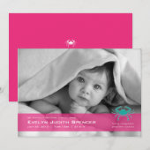 Cancerian the Crab Photo Birth Announcement Kaart (Voorkant / Achterkant)