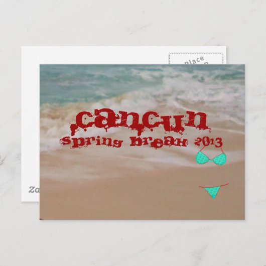 Cancun 2013 Spring Break Beach Waves Briefkaart (Voorkant / Achterkant)