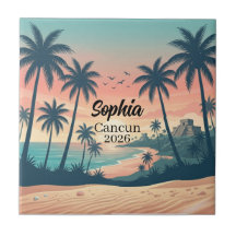 Cancun 2026 Tropische Zonsondergang Vintage