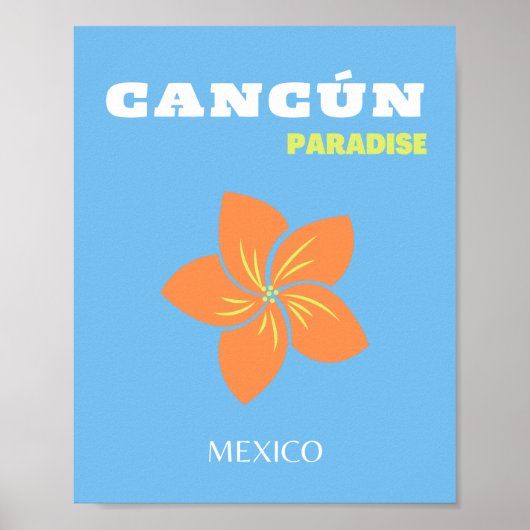 Cancun Art, Tropische kunst, Reiskunst, Preppy, Bl Poster (Voorkant)