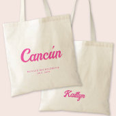 Cancún Bachelorette Party Gepersonaliseerde Canvas Tote Bag