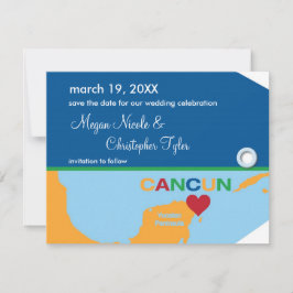 Cancun Bagage Label Save the Date Aankondiging