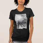 Cancun Beach bewolkt zwart en wit T-shirt (Voorkant)