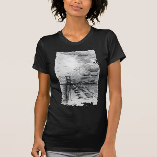Cancun Beach bewolkt zwart en wit T-shirt