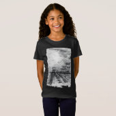Cancun Beach bewolkt zwart en wit T-shirt (Voorkant volledig)