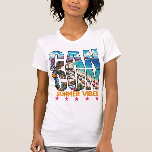 Cancun Beach Bliss Familie Vakantie Essentials T-shirt (Voorkant)