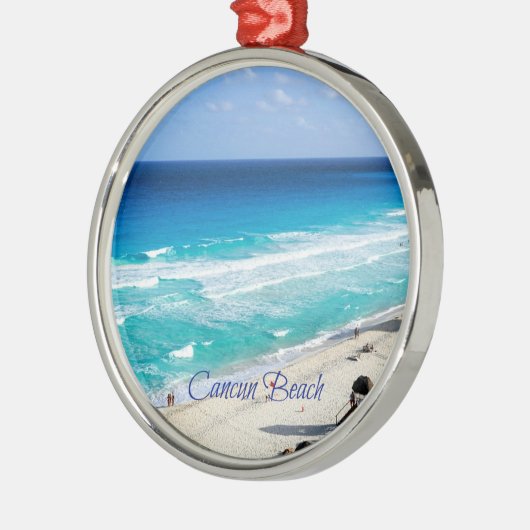 Cancun Beach, Mexico Metalen Ornament (Links)
