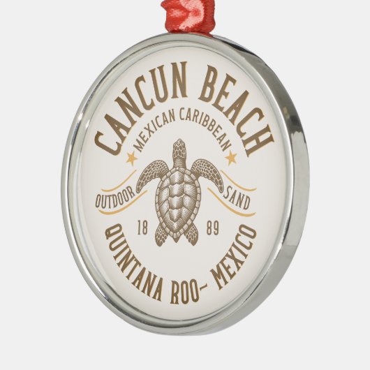 Cancun Beach Mexico | Paradise Mexican Caribbean Metalen Ornament (Links)