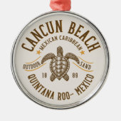 Cancun Beach Mexico | Paradise Mexican Caribbean Metalen Ornament (Voorkant)