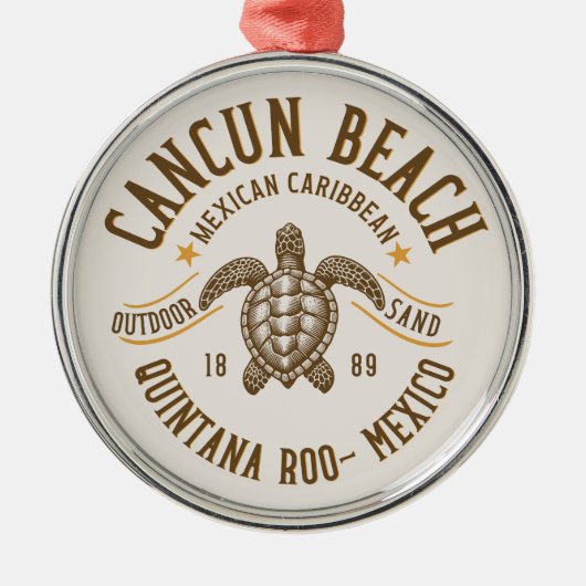 Cancun Beach Mexico | Paradise Mexican Caribbean Metalen Ornament (Voorkant)