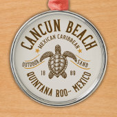 Cancun Beach Mexico | Paradise Mexican Caribbean Metalen Ornament