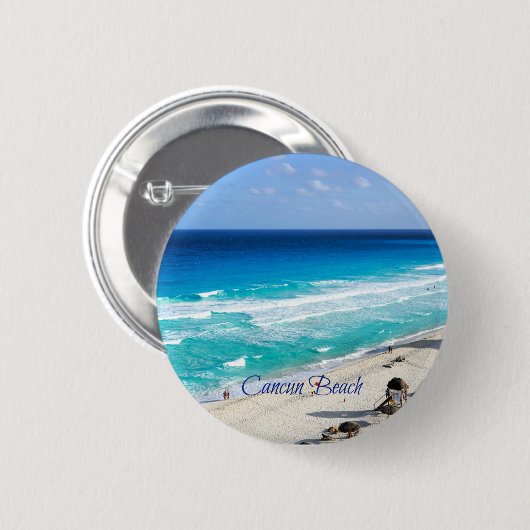 Cancun Beach, Mexico Ronde Button 5,7 Cm (Voorkant /achterkant)