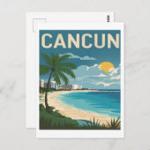 Cancun Beach Mexico Vintage Reizen Briefkaart (Voorkant / Achterkant)
