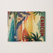 Cancun Beach Mexico Vintage Reizen Legpuzzel (Horizontaal)