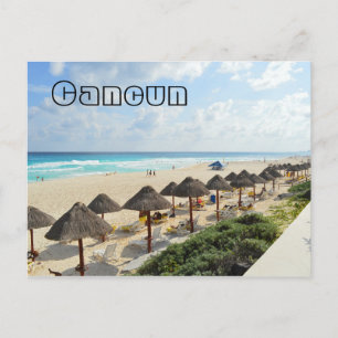 Cancun Beach Oceanfront Waves Tourist Briefkaart