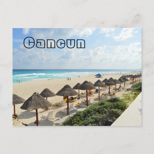 Cancun Beach Oceanfront Waves Tourist Briefkaart (Voorkant)