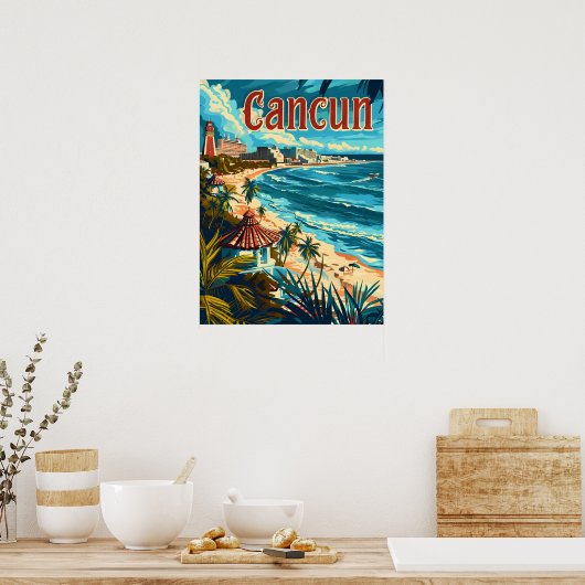 Cancun Beach Poster (Keuken)