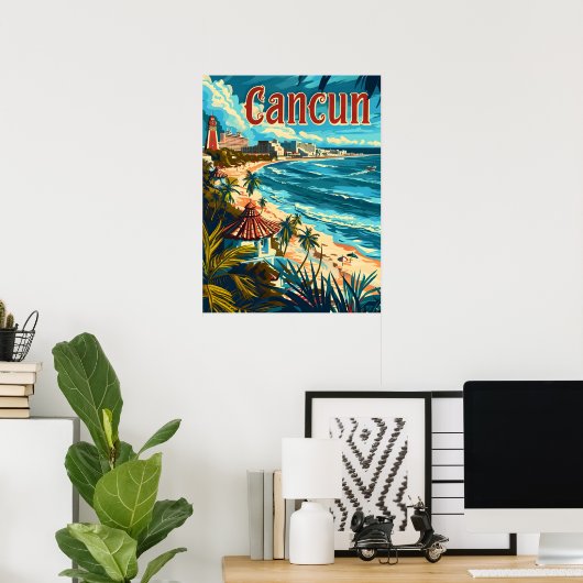 Cancun Beach Poster (Thuiskantoor)