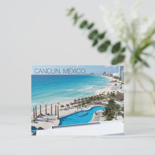Cancun Beach Resort Mexico Vacation Briefkaart (Staand voorkant)