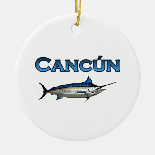 Cancun Blue Marlin Keramisch Ornament (Voorkant)