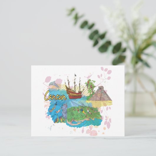 Cancun Briefkaart (Staand voorkant)